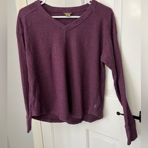 Eddie Bauer womens waffle knit long sleeve top, purple, size small